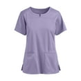 thumbnail image 1 of Mittory V-Neck Women's Scrub Top with Dolman Sleeves & High-Low Shirttail Hem for Comfort, 1 of 4
