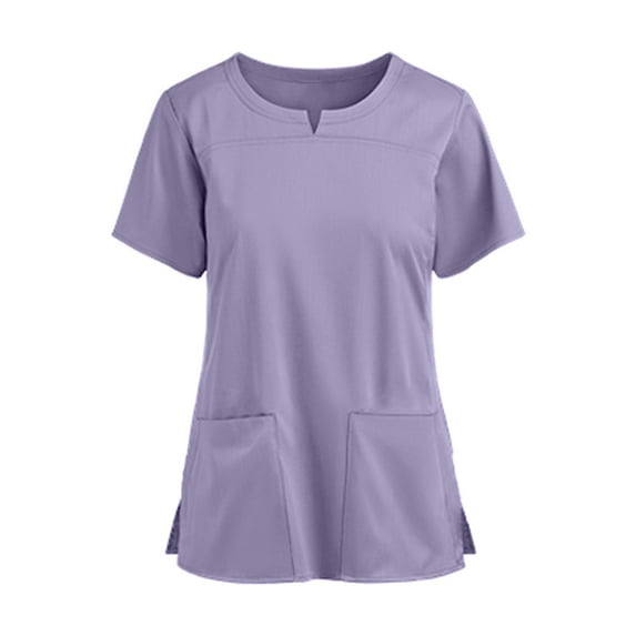 Mittory V-Neck Women's Scrub Top with Dolman Sleeves & High-Low Shirttail Hem for Comfort