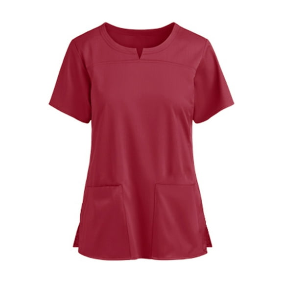 Mittory V-Neck Women's Scrub Top with Dolman Sleeves & High-Low Shirttail Hem for Comfort