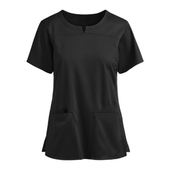 Mittory V-Neck Women's Scrub Top with Dolman Sleeves & High-Low Shirttail Hem for Comfort