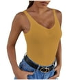 thumbnail image 1 of Mittory Women Casual Racerback Basic Sleeveless V Neck Slim Fit Ribbed Knitted Crop Tank Top, 1 of 7