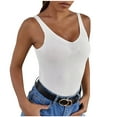 thumbnail image 1 of Mittory Women Casual Racerback Basic Sleeveless V Neck Slim Fit Ribbed Knitted Crop Tank Top, 1 of 7