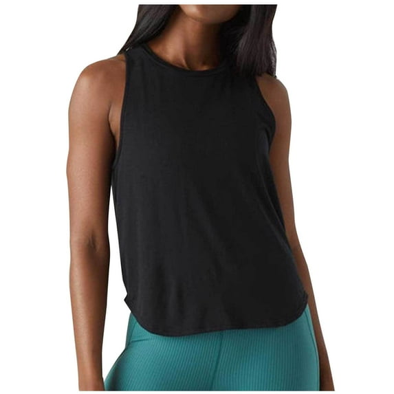 Mittory Women Cotton High Neck Cropped Tank Tops Crop Athletic Gym Workout Sleeveless Shirts