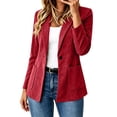 thumbnail image 1 of Mittory Women Faux Suede Blazer Jacket, Lapel Collar Single Button Long Sleeve Pockets Casual Work Suit Coat, 1 of 8