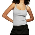 thumbnail image 1 of Mittory Women Ribbed Knit Sleeveless Crop Top Scoop Neck Slim Fit Cami Top Summer Basic Tank Top, 1 of 6