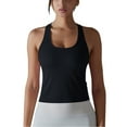 thumbnail image 1 of Mittory Women Ribbed Workout Crop Tops with Built in Bra Yoga Racerback Tank Top Tight Fit, 1 of 8