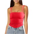 thumbnail image 1 of Mittory Women Sleeveless Tank Crop Top Square Neck Ruched Bustier Backless Strappy Tanks Going Out Tops, 1 of 3