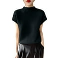 thumbnail image 1 of Mittory Women's Cap Sleeve Sweater Tops Summer Ribbed Kint Vest Trendy Casual Mock Neck Pullover Tank Tops, 1 of 7