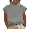 thumbnail image 1 of Mittory Women's Cap Sleeve Tank Tops Summer Crew Neck T Shirts Basic Loose Fit Solid Tee, 1 of 6