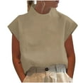 thumbnail image 1 of Mittory Women's Cap Sleeve Tank Tops Summer Crew Neck T Shirts Basic Loose Fit Solid Tee, 1 of 6