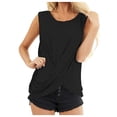 thumbnail image 1 of Mittory Women's Casual Sleeveless Tank Tops Summer Loose Crew Neck Twist Front Tops Backless Outdoor Workout Tunic Blouses, 1 of 5