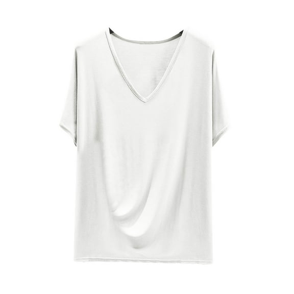 Mittory Women's Casual V-Neck Relaxed Fit Tee Short Sleeve Cotton Loose Boyfriend T-Shirt