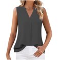 thumbnail image 1 of Mittory Women's Chiffon V Neck Sleeveless Blouse Tops Office Work Shirts, 1 of 6