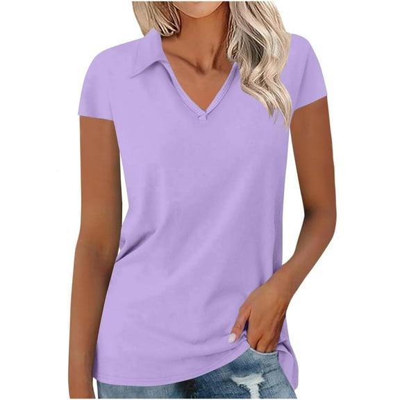 Mittory Women's Cotton V Neck T-Shirt Short Sleeve Solid Color Tee Casual Fit Tee Breathable Summer Fashion Tops
