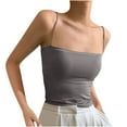 thumbnail image 1 of Mittory Women's Double Lined Basic Tank Top Adjustable Spaghetti Straps Sleeveless Camisole Shirts, 1 of 3