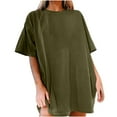 thumbnail image 1 of Mittory Women's Oversized T Shirt Crewneck Solid Short Sleeve Baggy Cotton Tees, 1 of 5