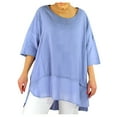 thumbnail image 1 of Mittory Women's Oversized T Shirts Casual Summer Crew Neck Loose Dropped Short Sleeve Side Slit Hem Blouse Tops, 1 of 6