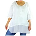thumbnail image 1 of Mittory Women's Oversized T Shirts Casual Summer Crew Neck Loose Dropped Short Sleeve Side Slit Hem Blouse Tops, 1 of 6