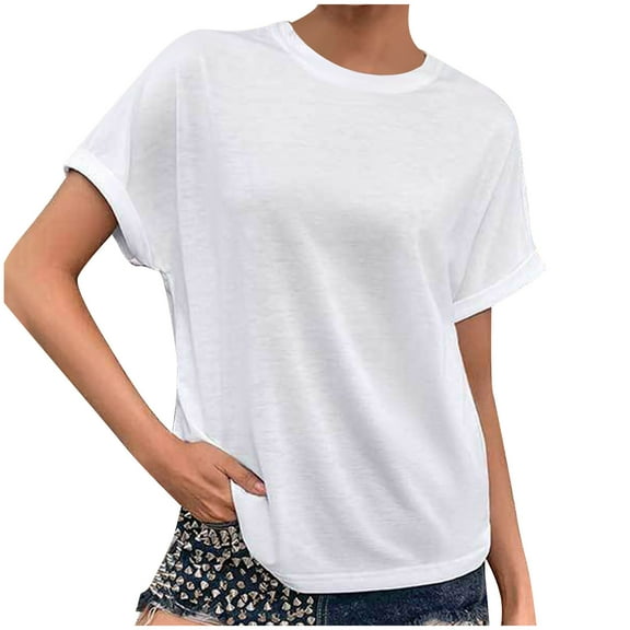 Mittory Women's Oversized T Shirts Short Sleeve Crewneck Summer Tops Casual Loose Basic Tee Shirts Trendy Clothes