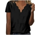 thumbnail image 1 of Mittory Women's Plus Size Tops Short Sleeve V Neck Scalloped T Shirts Dressy Casual Blouse Loose Fitted Tees, 1 of 6
