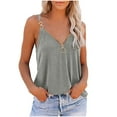 thumbnail image 1 of Mittory Women's Sexy Sleeveless Tank Tops Summer V Neck Zipper Basic Cami Tee Shirts Blouses, 1 of 6