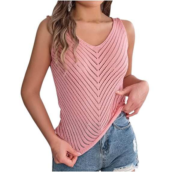 Mittory Women's Sexy V Neck Sweater Vest Sleeveless Vacation Tank Tops Knitted Casual Solid Cami Tee Shirts
