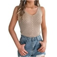 thumbnail image 1 of Mittory Women's Sexy V Neck Sweater Vest Sleeveless Vacation Tank Tops Knitted Casual Solid Cami Tee Shirts, 1 of 6