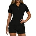 thumbnail image 1 of Mittory Women's Short Sleeve Sweater Casual Summer Ribbed Collared Shirts Thread Knitted Tops, 1 of 8