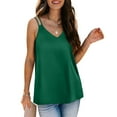 thumbnail image 1 of Mittory Women's Silk Satin Tank Tops V Neck Adjustable Spaghetti Strap Sleeveless Camisole Summer Basic Blouse, 1 of 5