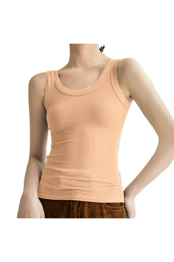 Women's Sleeveless Full Length Ribbed Fitted Racerback Workout Crew High Neck Basic Tank Top