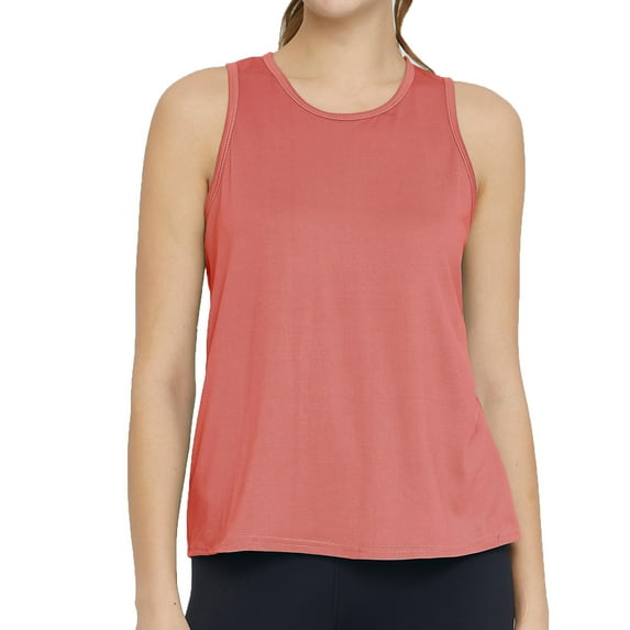 Mittory Women's Solid Color Sleeveless Alternate Back Hollow Yoga Suit Fitness Sports Round-Neck Tank Top
