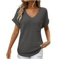 thumbnail image 1 of Mittory Women's Summer Short Sleeve V-Neck Sweater Pullover Loose Fit Casual Lightweight Knit Sweaters Tunic Top, 1 of 8