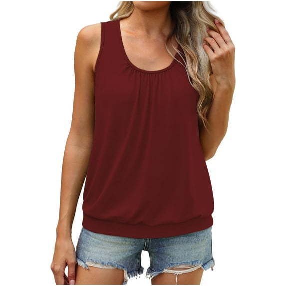 Mittory Women's Summer Sleeveless Chiffon Tank Tops Blouses Casual Double Layers Flowy Tunic Shirts