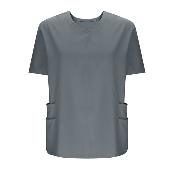 Mittory Women's Summer Tops Fashion Short Sleeve V Neck T Shirt with Pockets Casual Loose Comfy Daily Blouses