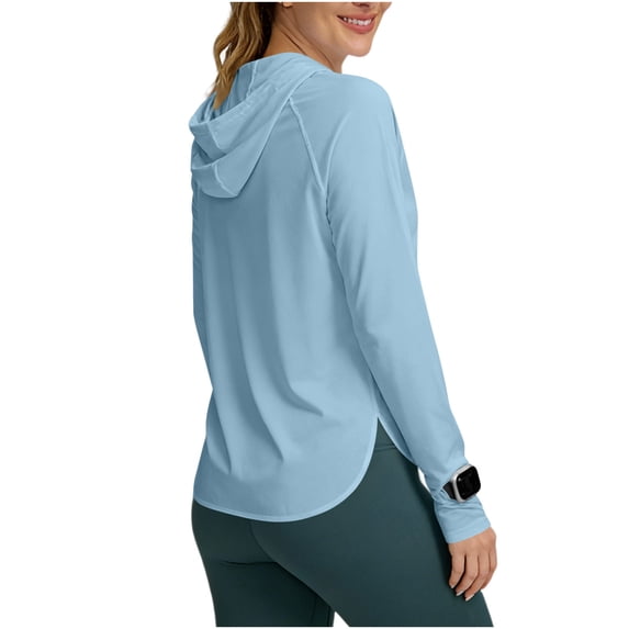Mittory Women's Sun Shirt Hoodie Rash Guard Long Sleeve SPF UV Protection T-Shirts UPF 50+ Hiking Quick Dry Lightweight