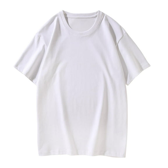 Mittory Women's T Shirts Oversized Short Sleeves Unisex Loose Solid Streetwear Tee Crew Neck Cotton Tops