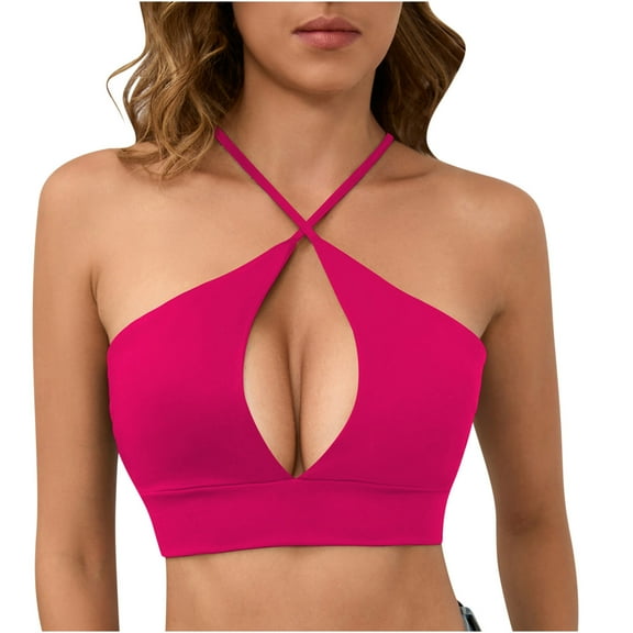 Mittory Women's Workout Sports Bras Longline Criss Cross Back Yoga Running Workout Bra Crop Tops