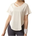 thumbnail image 1 of Mittory Women's Workout Tops Athletic Shirts Cropped Short Sleeve Side Slit Running Gym Quick Dry Sun Protection Tee T Shirt, 1 of 4
