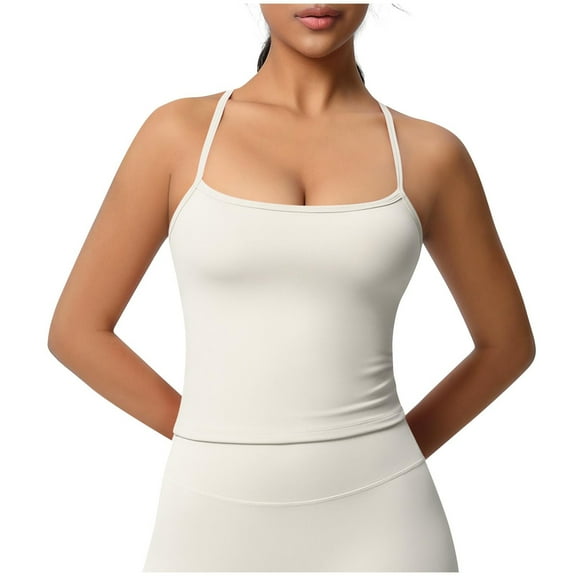 Mittory Womens Adjustable Camisole Sleeveless Square Neck Spaghetti Strap Tank Tops Basic Shirt