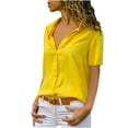 thumbnail image 1 of Mittory Womens Button Down Shirt Bust Pocket Short Sleeve Blouses Business Casual Work Tops Summer Outfits, 1 of 4
