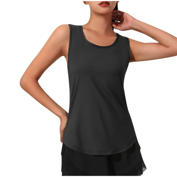 Mittory Womens Cotton Racerback Workout Tank Tops Loose Fit Scoop Neck Sleeveless Athletic Gym Shirts