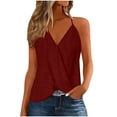 thumbnail image 1 of Mittory Womens Deep V Neck Wrap Spaghetti Strap Tank Tops Summer Boho Sleeveless Dressy Casual Ladies Shirts Blouses, 1 of 6
