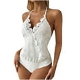 thumbnail image 1 of Mittory Womens Lace Patchwork Sexy Deep V Neck Knitted Vests Summer Camis Tank Tops, 1 of 1