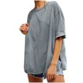 thumbnail image 1 of Mittory Womens Oversized Tshirts Summer Casual Short Sleeve Crew Neck T Shirt Loose Fit Side Slit Tee Tops, 1 of 8