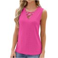 thumbnail image 1 of Mittory Womens Plus Size Sleeveless Shirts Summer Tank Tops V Neck Criss Cross Tee Tunics, 1 of 7