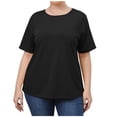 thumbnail image 1 of Mittory Womens Plus Size T Shirts Oversized Short Sleeve Summer Tops Loose Fit Basic Tee Shirts, 1 of 7