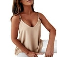 thumbnail image 1 of Mittory Womens Silk Satin Tank Tops V Neck Casual Cami Sleeveless Camisole Blouses Summer Basic Tank Shirt, 1 of 8