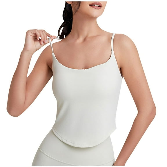 Mittory Womens Summer Tank Tops Double Lined Going Out Teen Girls Sleeveless Backless Workout Cami Adjustable