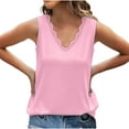 thumbnail image 1 of Mittory Womens Summer Tank Tops Loose Fit Lace V Neck Sleeveless Tops Shirts Casual Flowy Dressy, 1 of 5