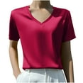 thumbnail image 1 of Mittory Womens Summer Tops Short Sleeve Shirts V Neck T Shirt Loose Casua Classic Fit T Shirts, 1 of 3